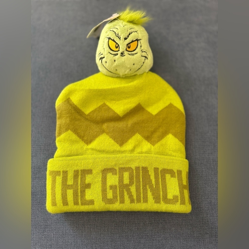 The Grinch Who Stole Christmas Green Plush Bennie Hat Adult One Size Winter New